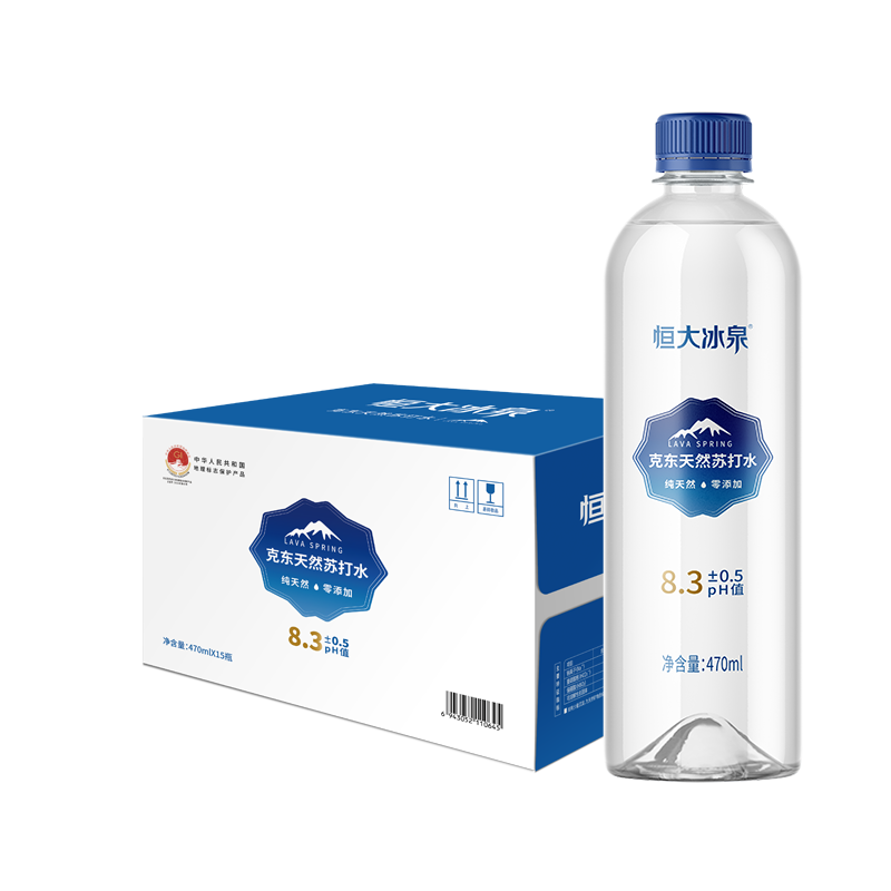 恒大冰泉 天然苏打水470ml*15瓶*2件 69.68元（合34.84元/件）