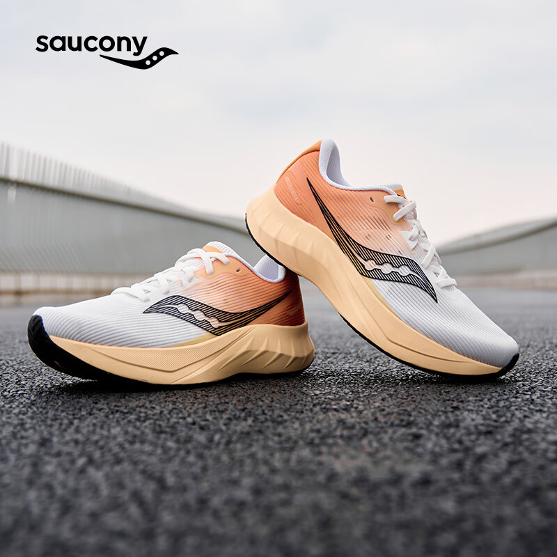 索康尼 saucony 浪潮2跑鞋男夏季透气跑步鞋缓震助推进阶训练运动鞋子TIDE2 白