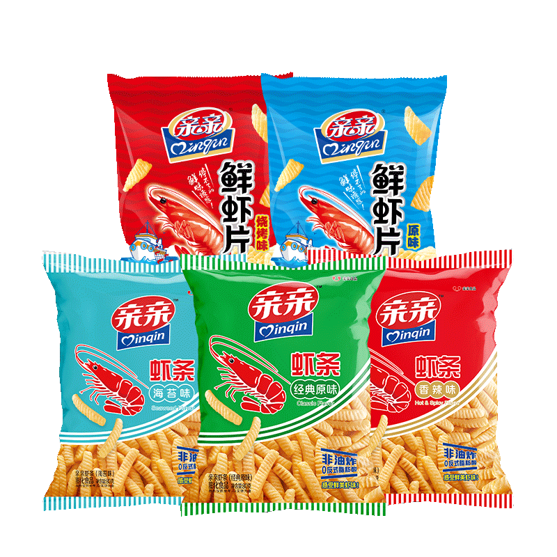 亲亲 虾条大包装共80g*5包 券后17.86元