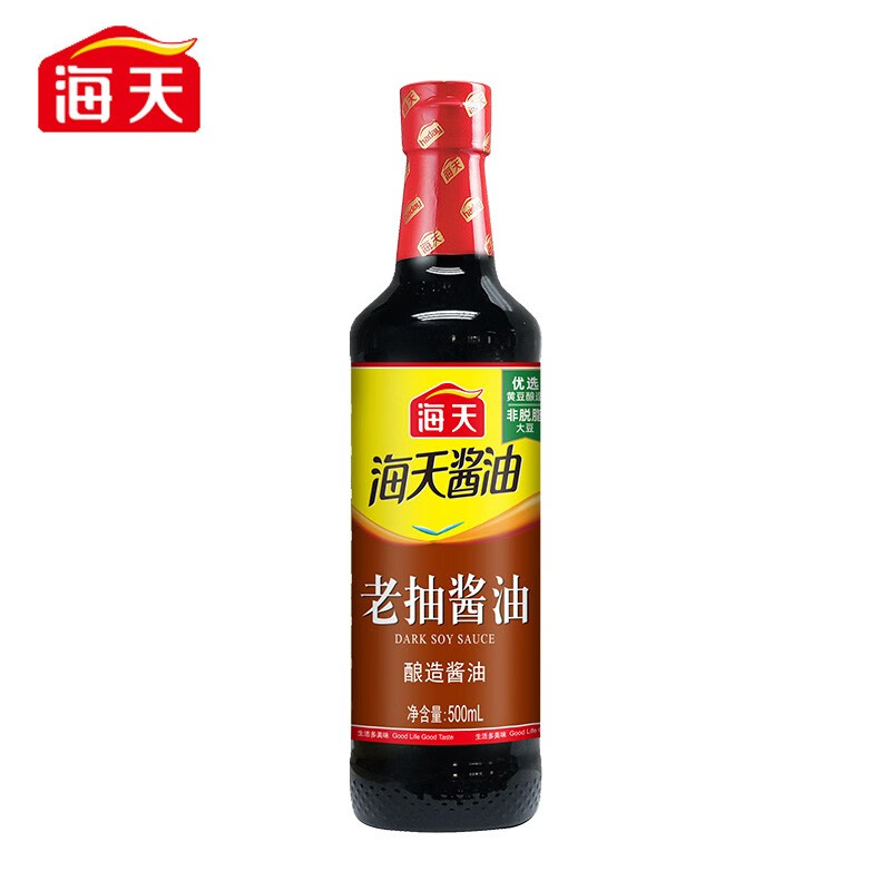 海天 老抽酱油500ml/1.9L厨房调味品烹饪炒菜红烧上色调料酿造酱油 500ml*1瓶 5.