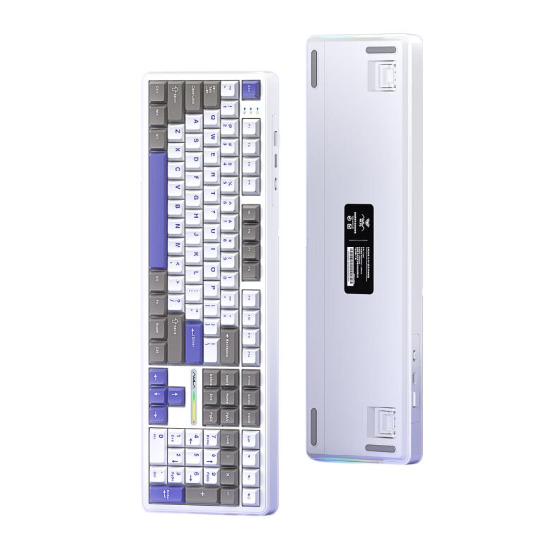 狼蛛 F108 108键 三模机械键盘 暮山紫 焦糖拿铁轴 RGB 249元