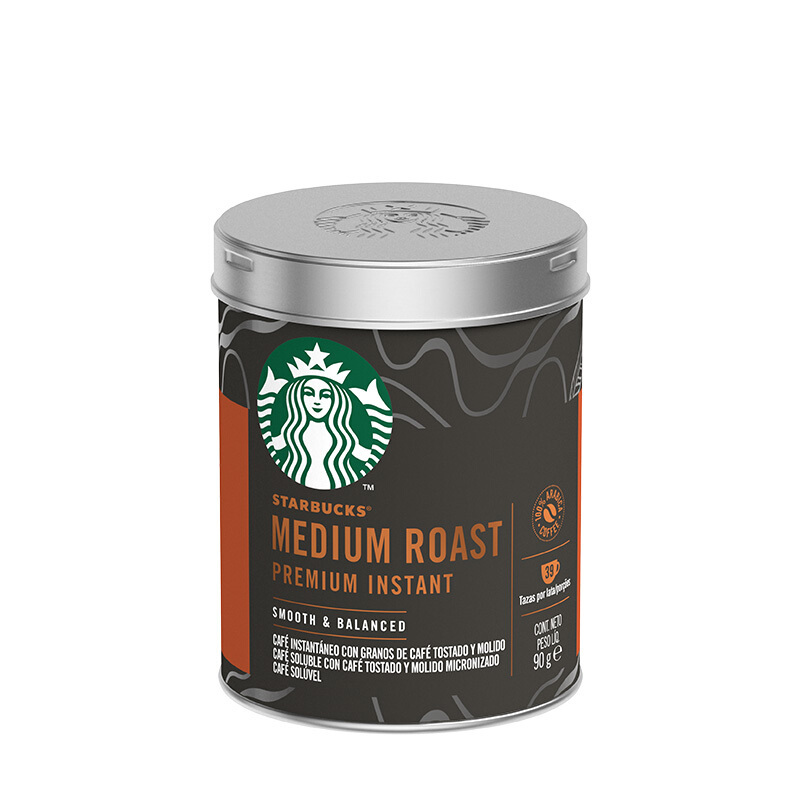 STARBUCKS 星巴克 中度烘焙 精品速溶咖啡 90g 51.79元