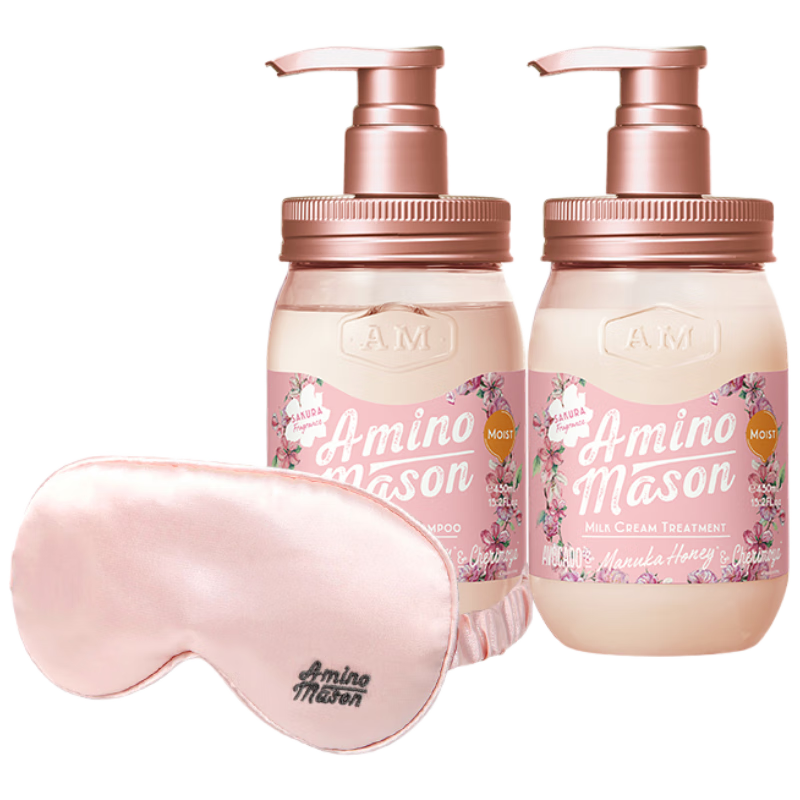 Amino mason 阿蜜浓梅森 樱花润泽洗发水护发素套装450ml*2赠眼罩 85.9元