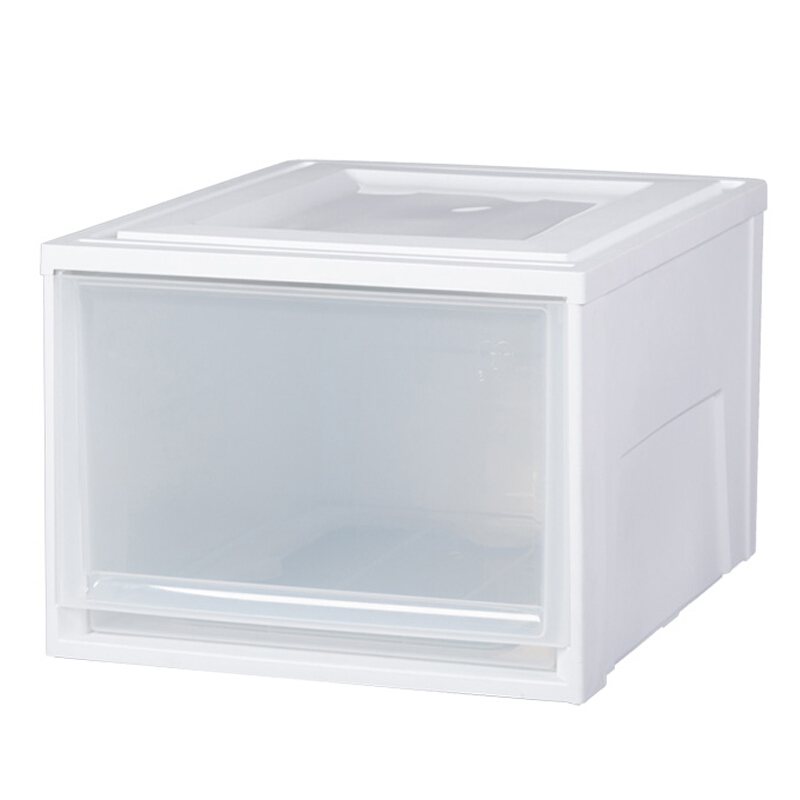 IRIS 爱丽思 收纳箱可叠加塑料抽屉式收纳箱储物箱内衣收纳盒 59L 白色BC500D 5