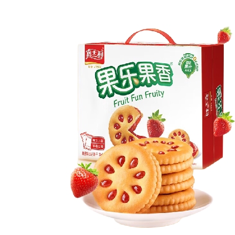 嘉士利 果乐果香 夹心饼干 草莓味 680g 19.4元包邮（双重优惠）