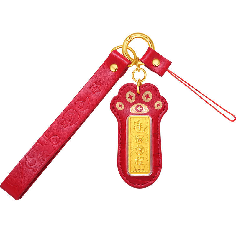 潮宏基 亲挚手握钱程黄金足金挂件 买即赠礼盒 239.44元