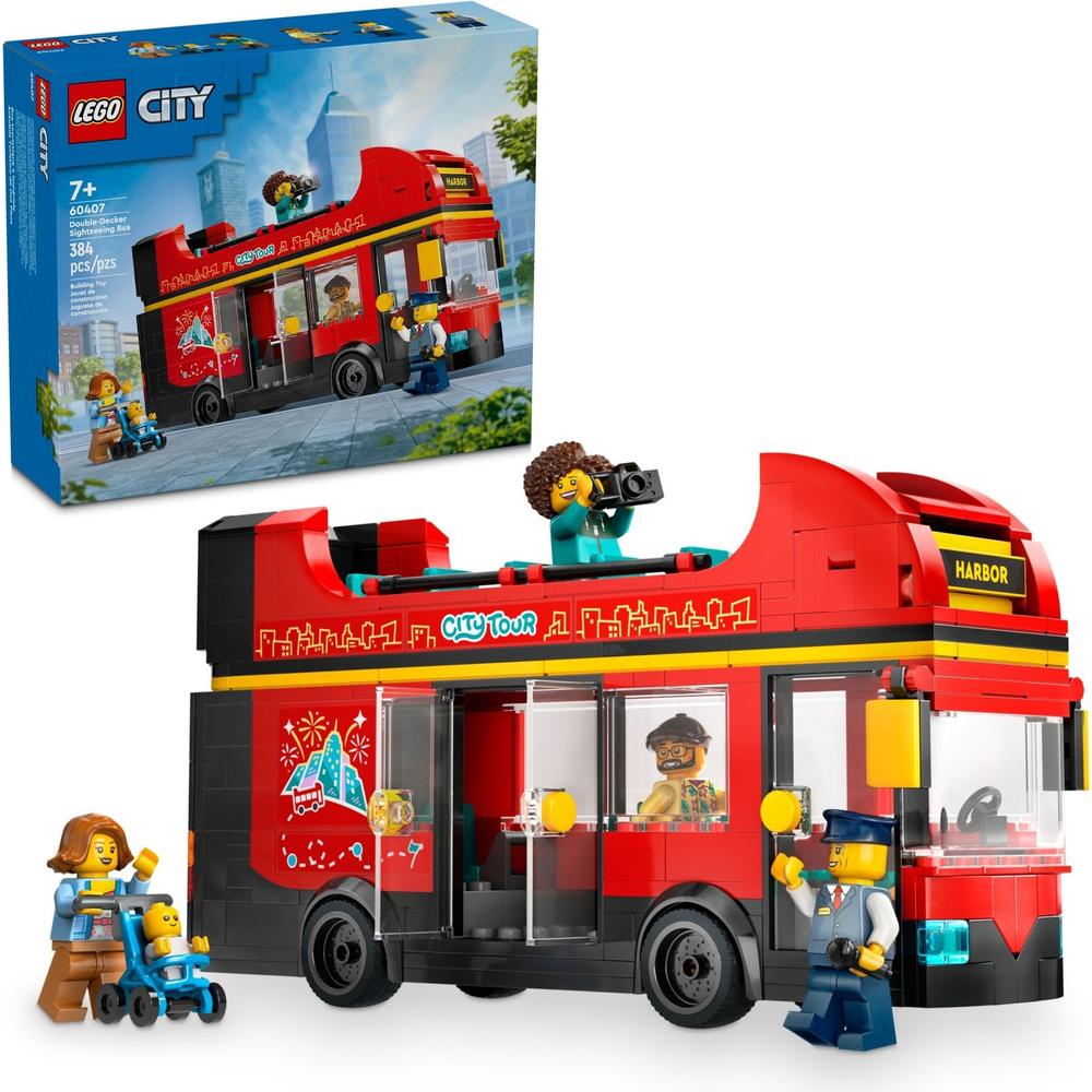 LEGO 乐高 积木拼装城市系列60407 红色双层巴士7岁+男孩儿童玩具生日礼物 197.