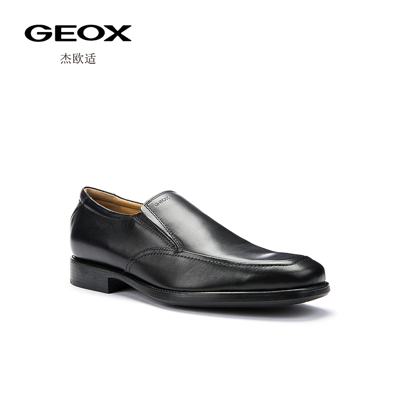 GEOX 杰欧适 健乐士男鞋皮鞋男青年一脚套透气鞋商务正装鞋U2257Z 黑色C9999 41 