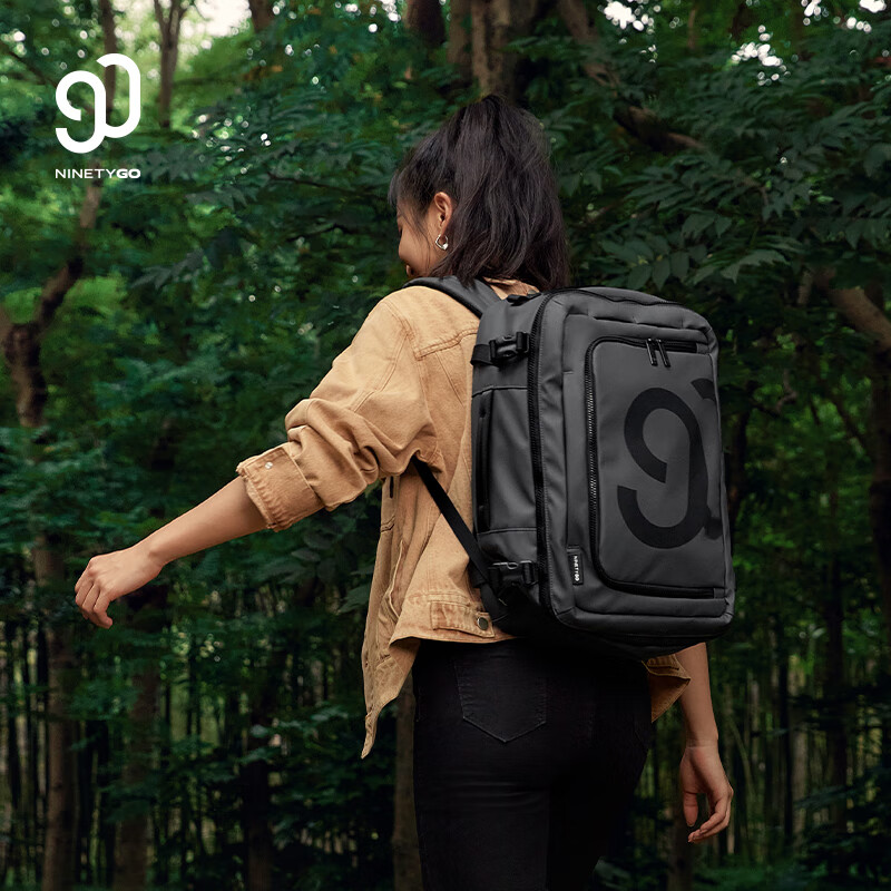 NINETYGO 90分 双肩包户外多功能大容量背包旅游出行旅行包墨绿色15.6英寸 369元