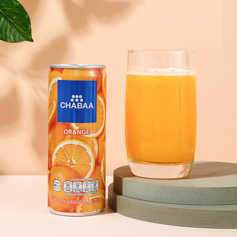 CHABAA 芭提娅 泰国原装 罐装 橙子汁6听230ml 多款可选 3.98元（需用券）