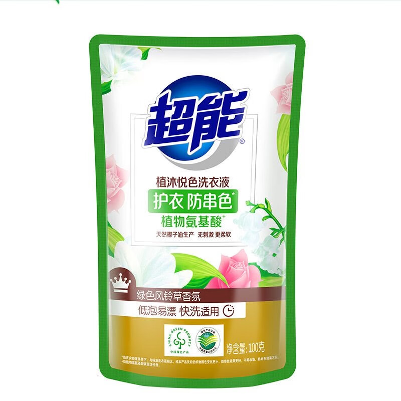 超能 植沐洗衣液袋装 100g*4袋 7.58元