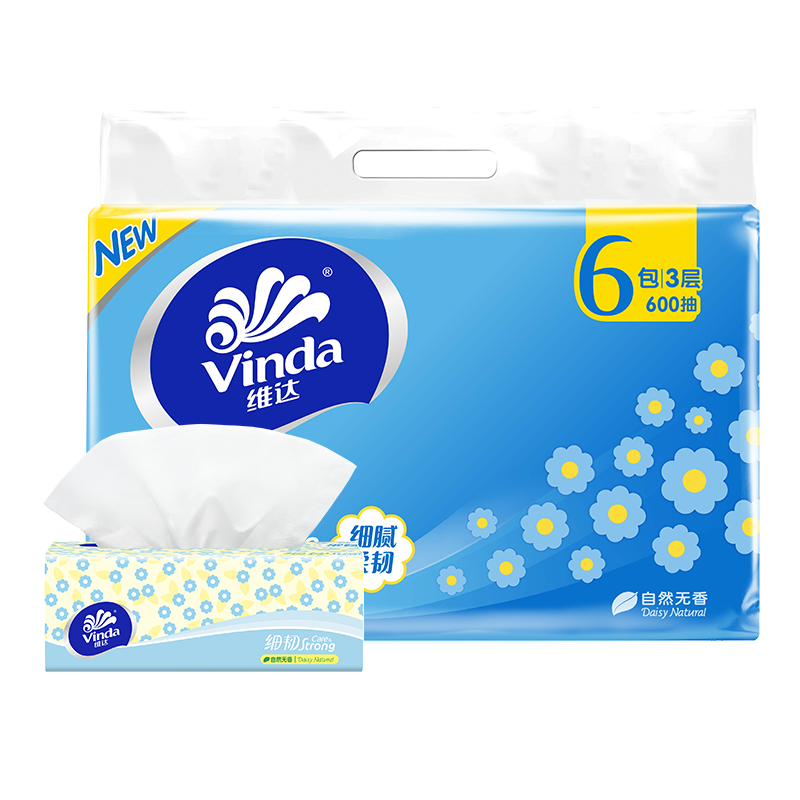 Vinda/维达 细韧100抽 抽纸 3层S码 6包 4.85元