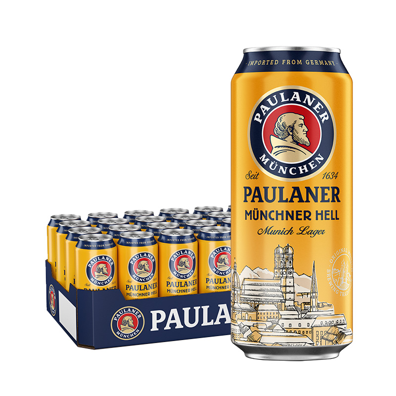 PAULANER 保拉纳 柏龙 慕尼黑大麦啤酒500ml*24听 500mL 24罐 整箱装 169元（需用券）
