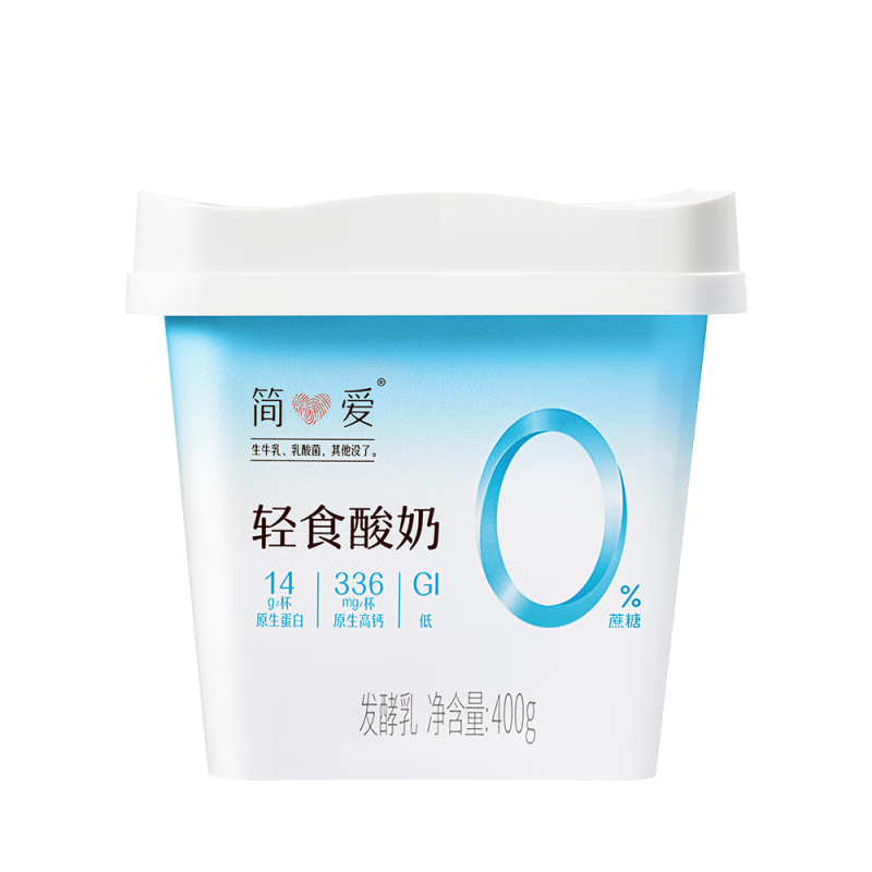 PLUS会员：simplelove 简爱 轻食酸奶0﹪蔗糖400g*7件+凑单 50.75元（合7.25元/件）