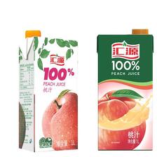 汇源 果汁100%桃汁浓缩果汁饮料1L*5盒整箱礼盒装节日送礼 28.9元（需用券）
