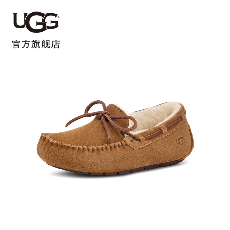 UGG 秋季女士舒适平底低帮蝴蝶结一脚蹬休闲豆豆鞋乐福鞋 1107949 899元（需用