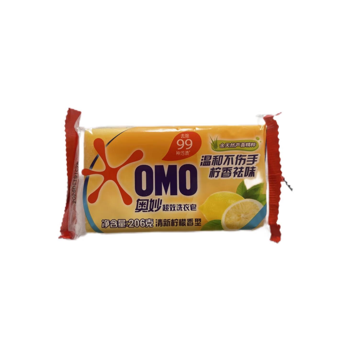 移动端：OMO 奥妙 超效洗衣皂清新柠檬香型206g 4.95元