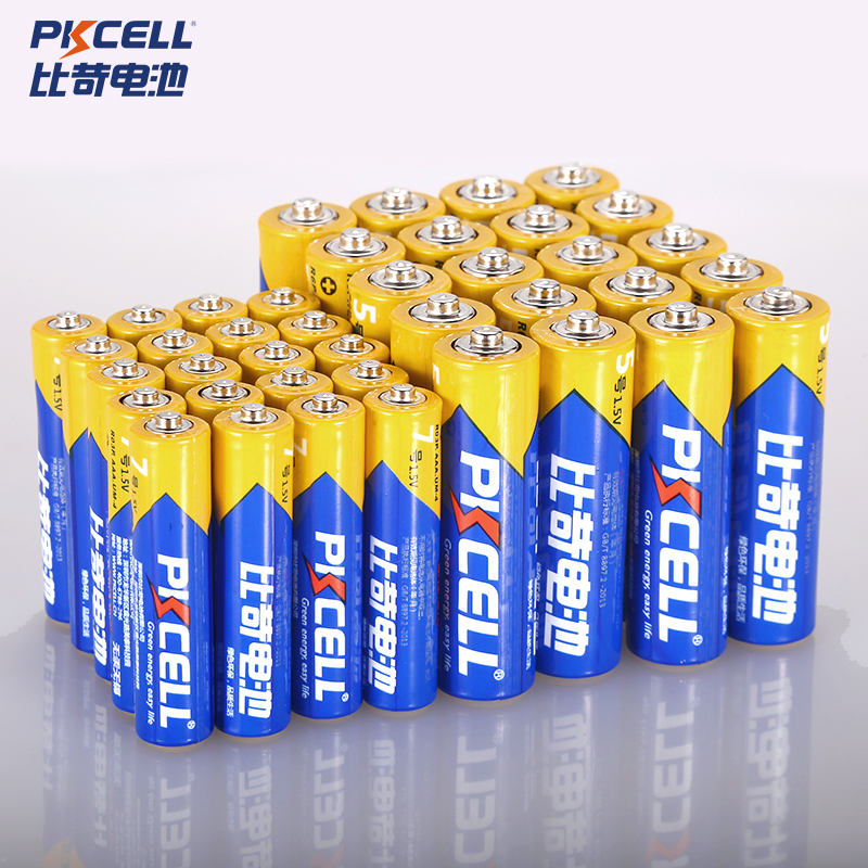 PKCELL 比苛 碳性电池组合装（5号20粒+7号20粒） 19.9元（需用券）