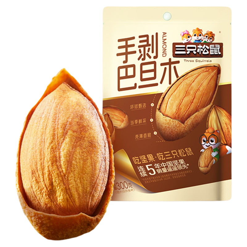 三只松鼠 手剥巴旦木300g ￥19.85