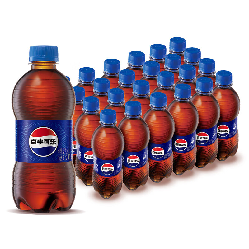 百事可乐 原味可乐 300ml×24瓶 整箱装 仅1.08元/瓶，25.9元/整箱24瓶！
