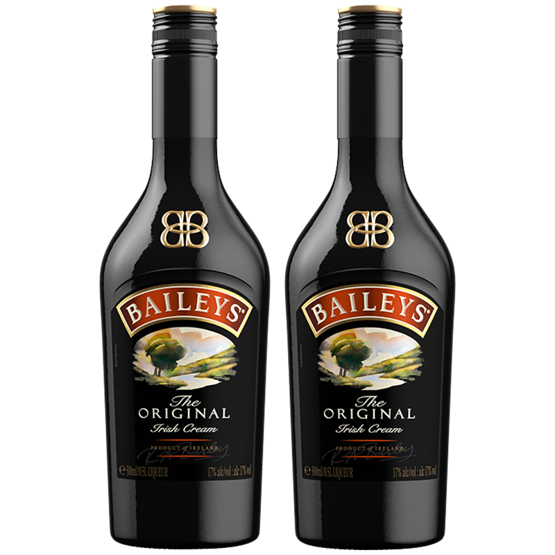 百利（Baileys）甜酒 奶油原味 力娇酒配制酒利口酒组合装 500ml*2 进口洋酒 ￥