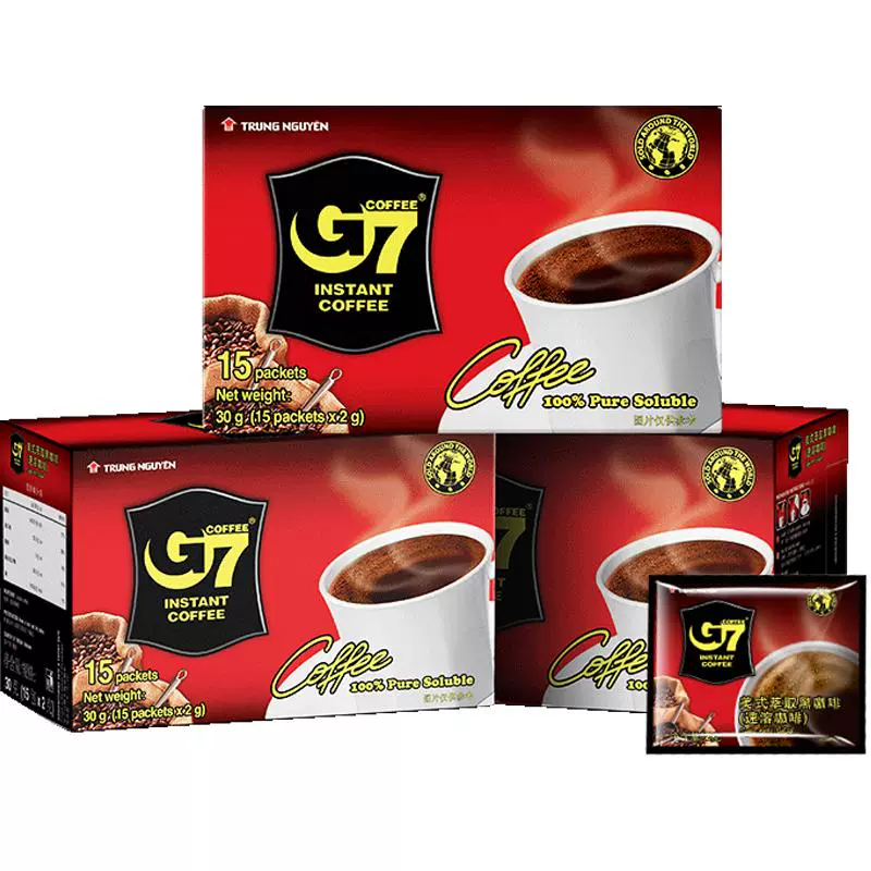 G7 COFFEE g 7 越南中原G7咖啡速溶0蔗糖3盒45杯 ￥39.9