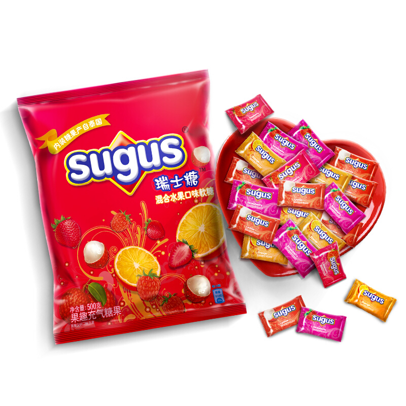 瑞士糖 sugus 水果软糖 混合口味 18.9元