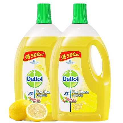 Dettol 滴露 柠檬清香 地板清洁剂 2L*2瓶 117.8元（需用券）