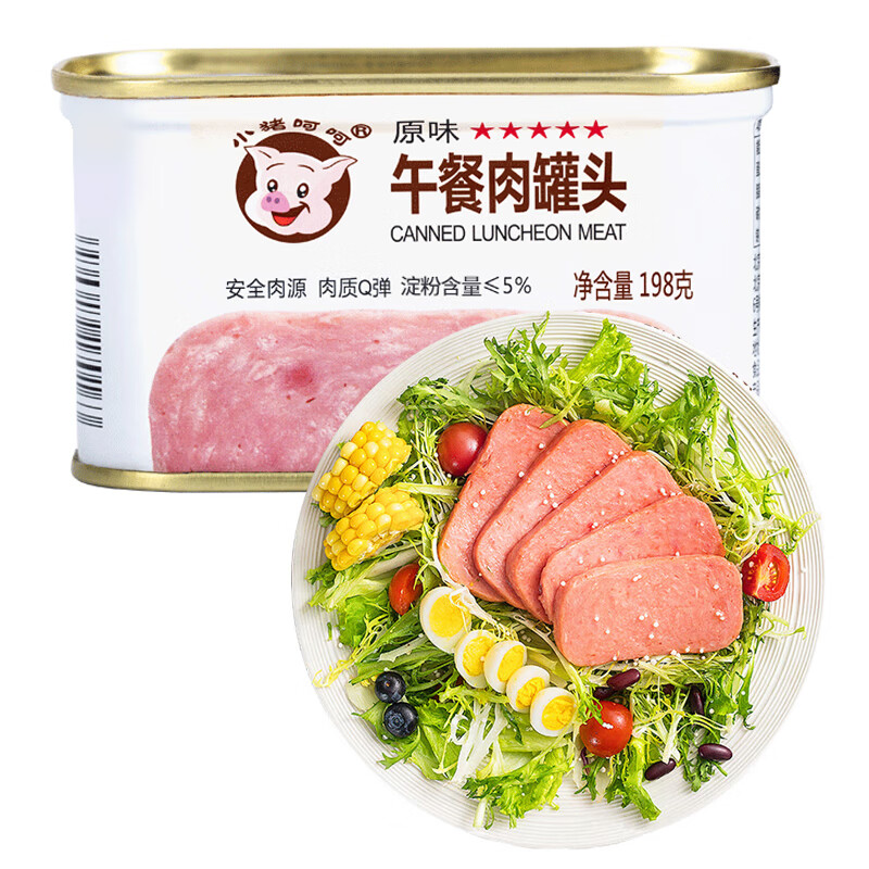 PLUS会员：小猪呵呵 原味午餐肉罐头198g 6.76元