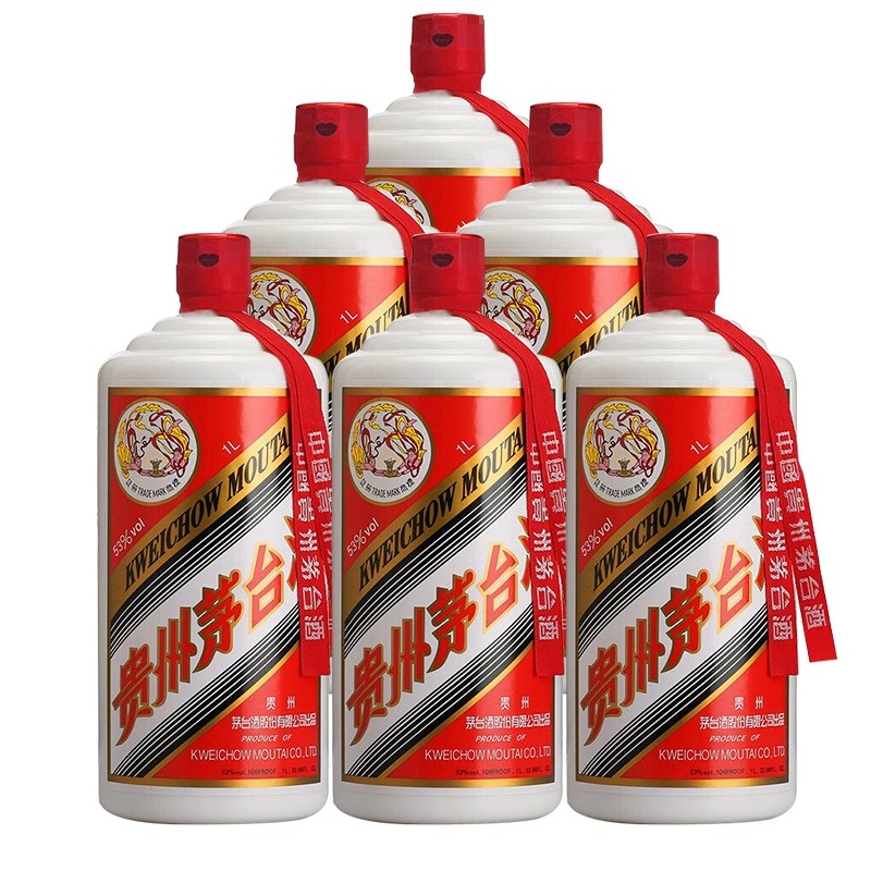 移动端：茅台 MOUTAI 飞天 53%vol 酱香型白酒 1000mL*6瓶 22556.06元