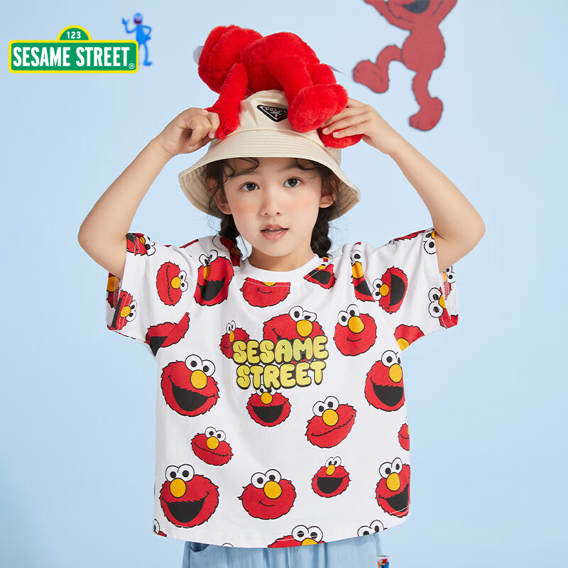 SESAME STREET 芝麻街 儿童短袖t恤 3件（尺码颜色任选） 11.57元（需买3件，需用