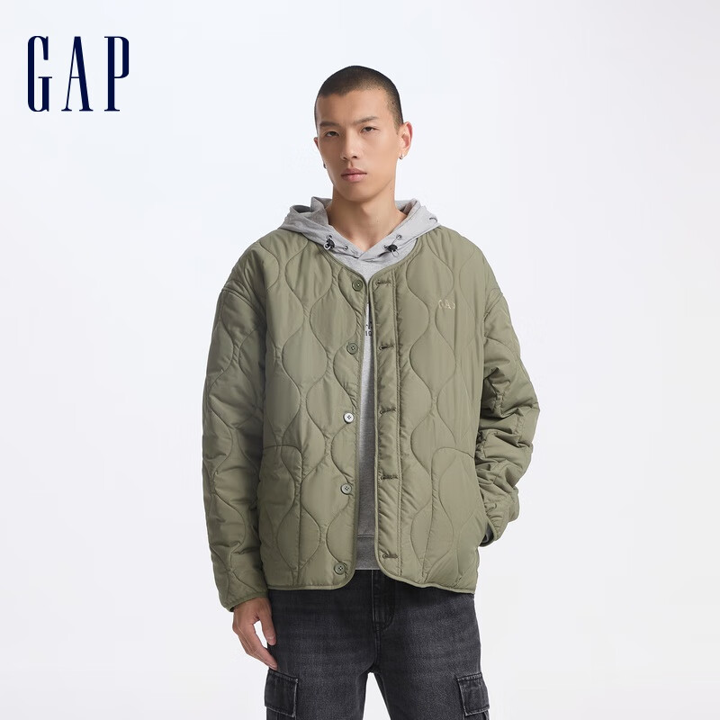 Gap 男装印花logo波浪绗线外套 619672 154元（需用券）