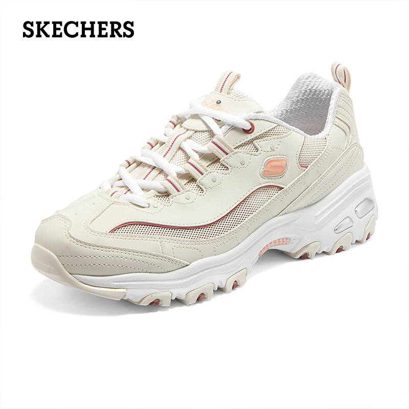 SKECHERS 斯凯奇 女款经典复古轻便透气缓震熊猫鞋896121 自然色/多彩色/NTMT 36 3