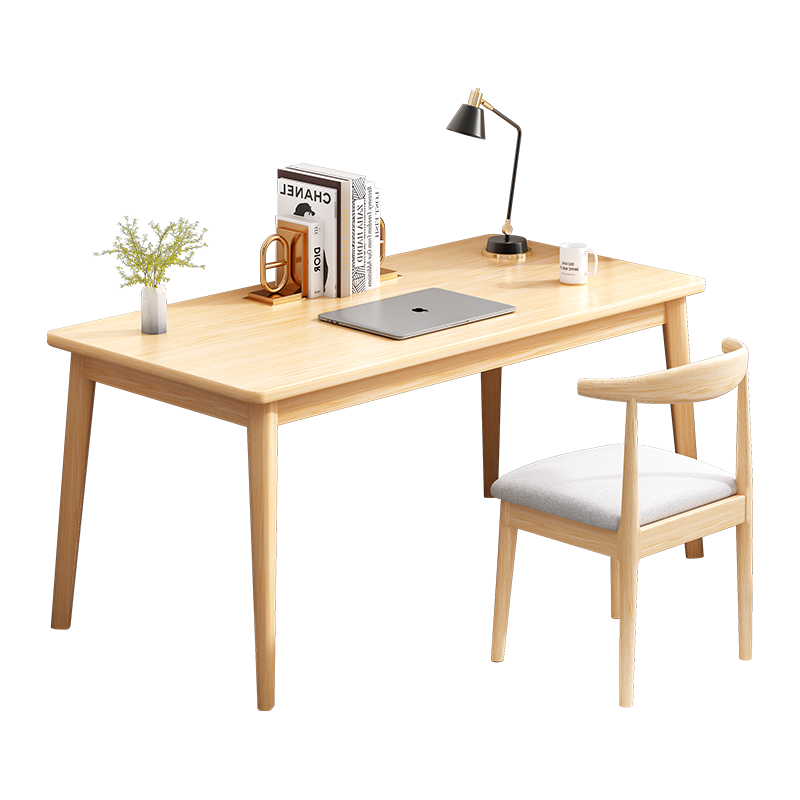移动端、京东百亿补贴：米客米家 电脑桌实木腿桌椅组合简约家用卧室学生