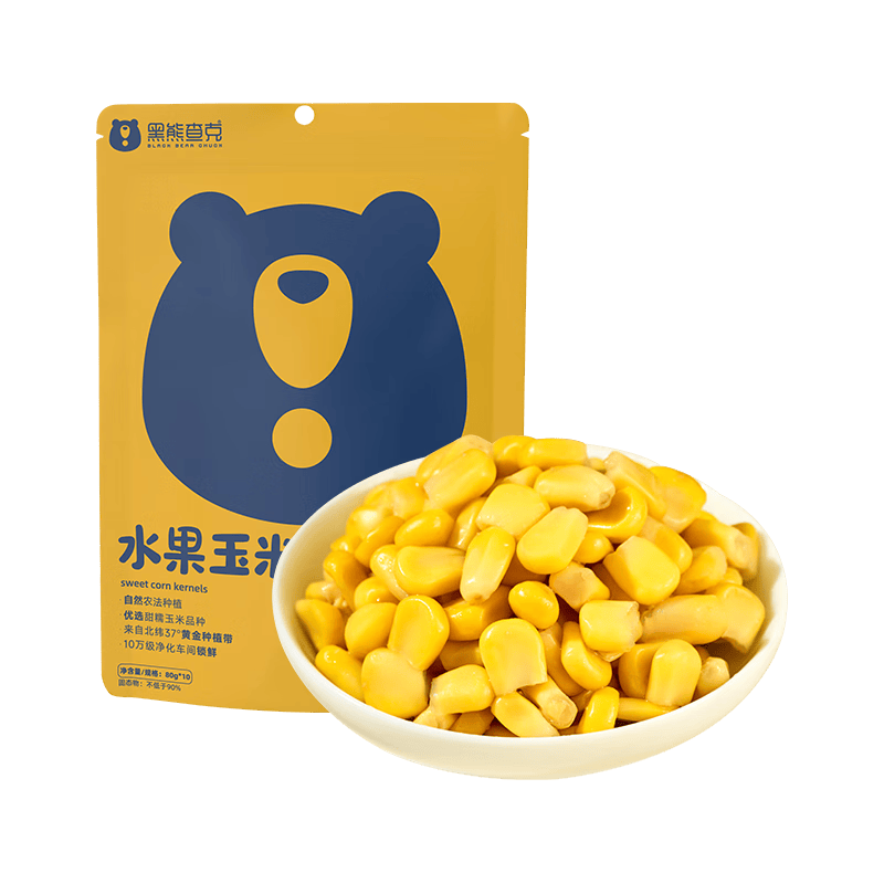 京鲜生 黑熊查克水果甜玉米粒1.6斤80g*10袋 14.89元