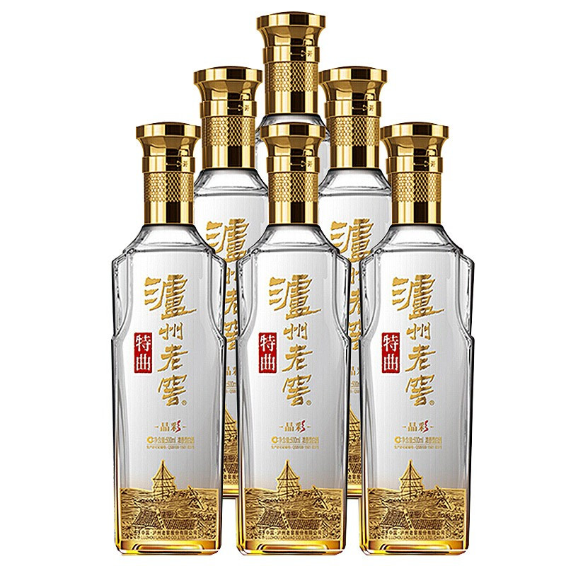 移动端、京东百亿补贴：泸州老窖 特曲晶彩 浓香型白酒 52度500ml*6瓶 整箱装