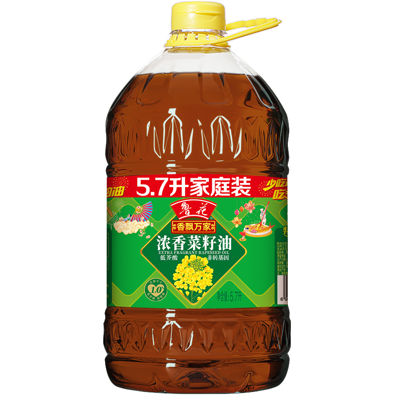 luhua 鲁花 香飘万家低芥酸浓香菜籽油5.7LX1 78.87元