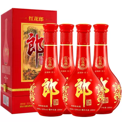 88VIP：郎酒 53度红花郎10酱香型高档白酒500ml*4瓶 984.51元（返40元卡后）