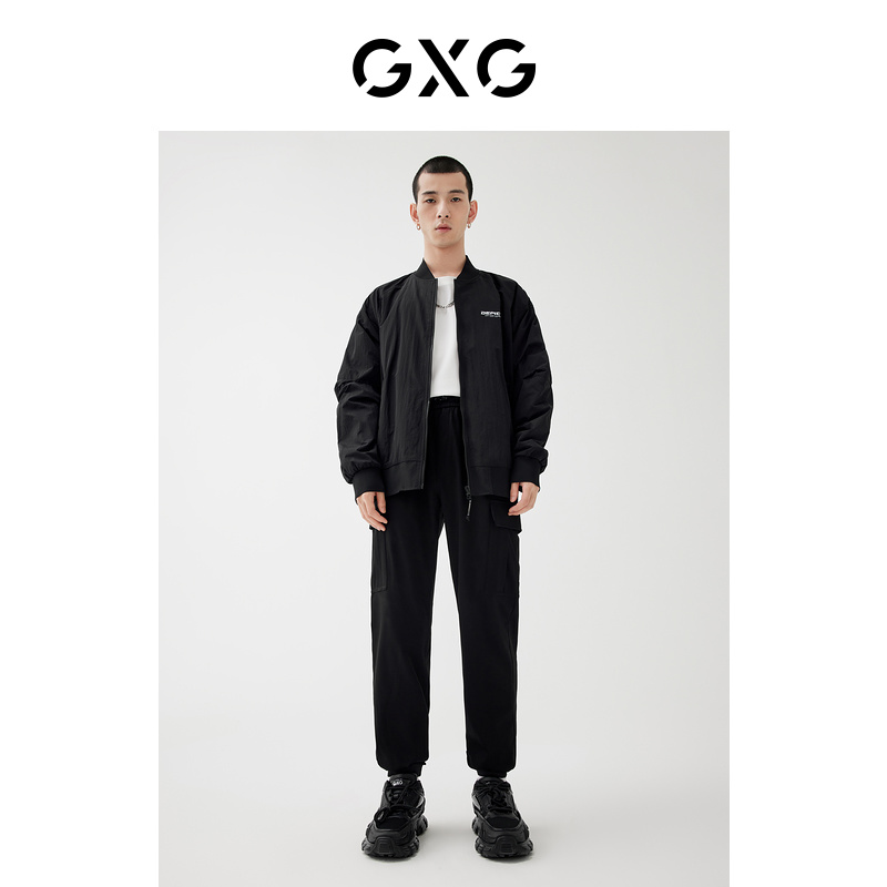 GXG 男装 黑色棒球领夹克 22年秋季 93.3元