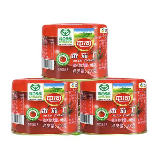 屯河 新疆内蒙新鲜番茄丁罐头西红柿块0添加剂调味预制菜 200g*3 14.78元（需