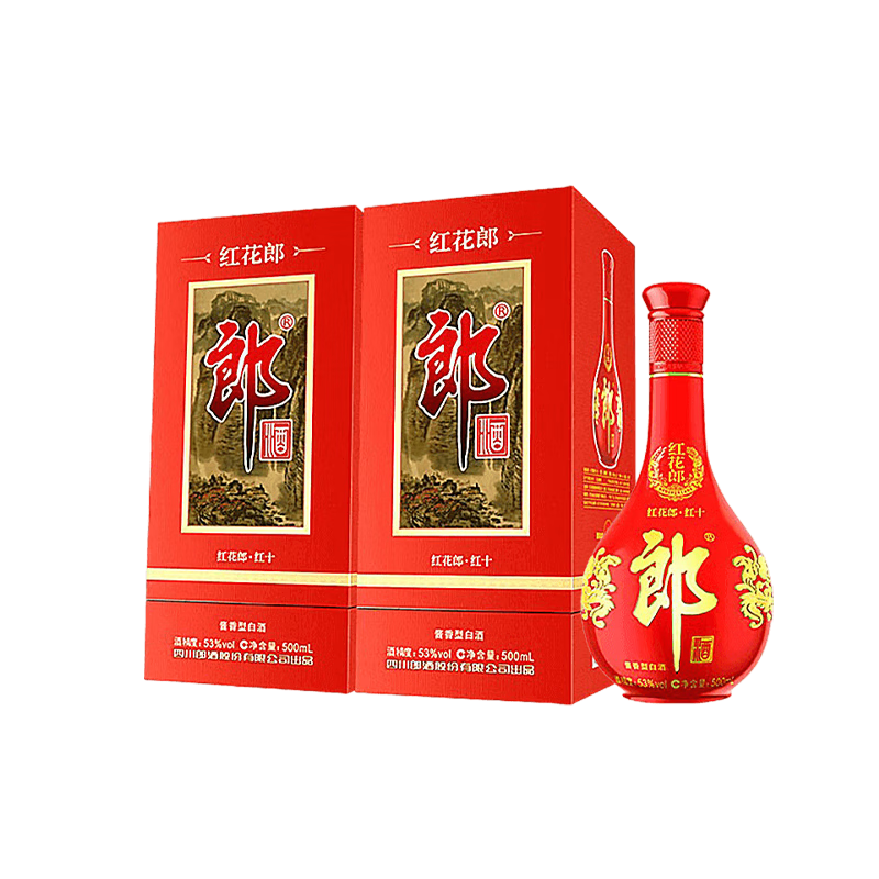 LANGJIU/郎酒 红花郎酒 红十 53?酱香型 500ml 2瓶 405.4元