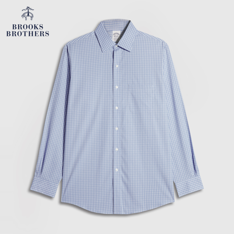 Brooks Brothers 男士Supima棉免烫格纹长袖正装衬衫 406.13元（需买3件，共1218.39元