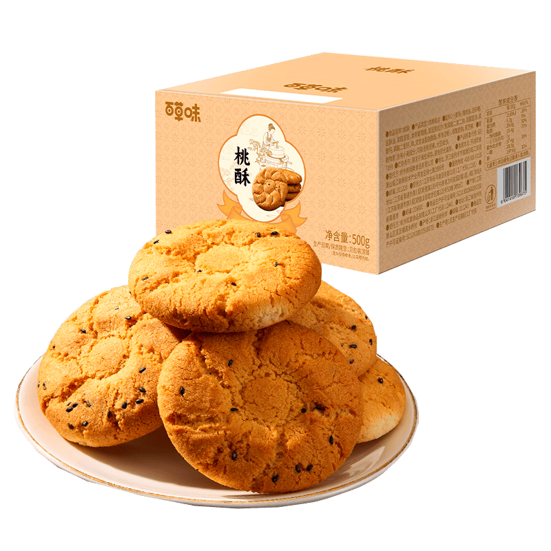 百草味 桃酥 500g 传统糕点礼盒 6.74元