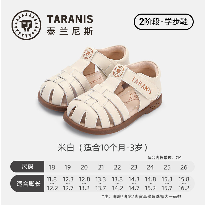 泰兰尼斯 童鞋夏季新款女宝宝编织凉鞋男宝宝复古小皮鞋儿童学步鞋 315元