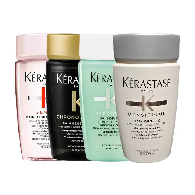 KÉRASTASE 卡诗 下拉享淘金币卡诗沁透+双重+白金+黑钻洗发水80ml*4瓶 ￥104.41