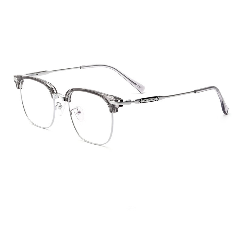 Erilles 商务眉毛架眼镜框 透灰银框 +161非球面镜片 69元（需用券）