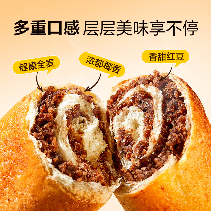 良品铺子 全麦椰香红豆卷 800g 14.9元 - 线报酷