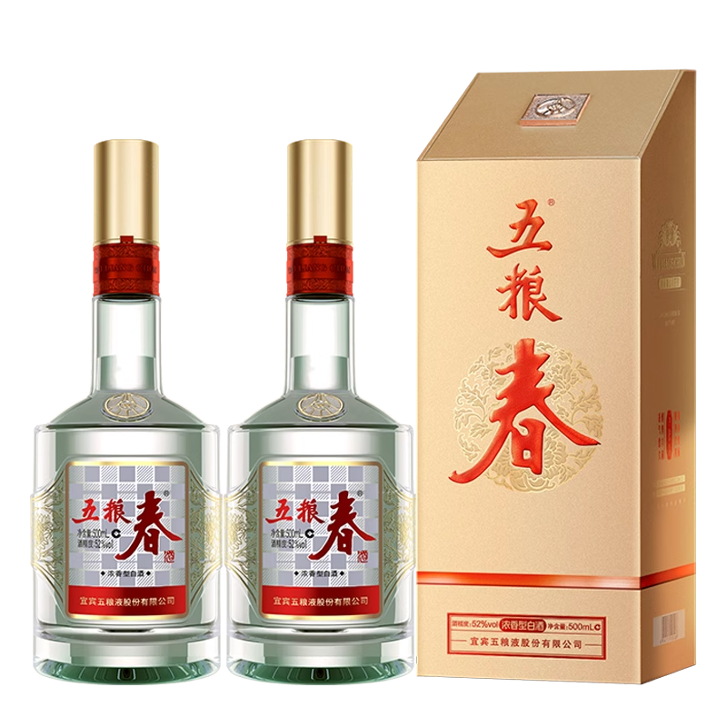 五粮春 五粮浓香 二代五粮春 52度 浓香型白酒 500ml*2瓶 345.03元(需用券)