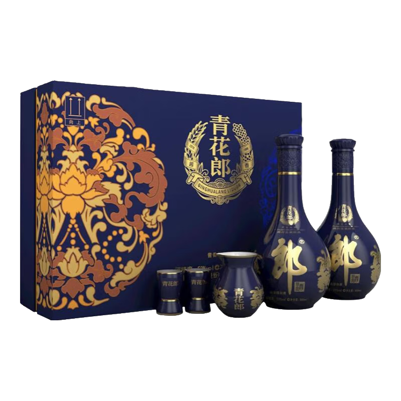 郎酒 青花郎 酱香型白酒 53度 500ml*2瓶 双支礼盒装 1200元（需用券）