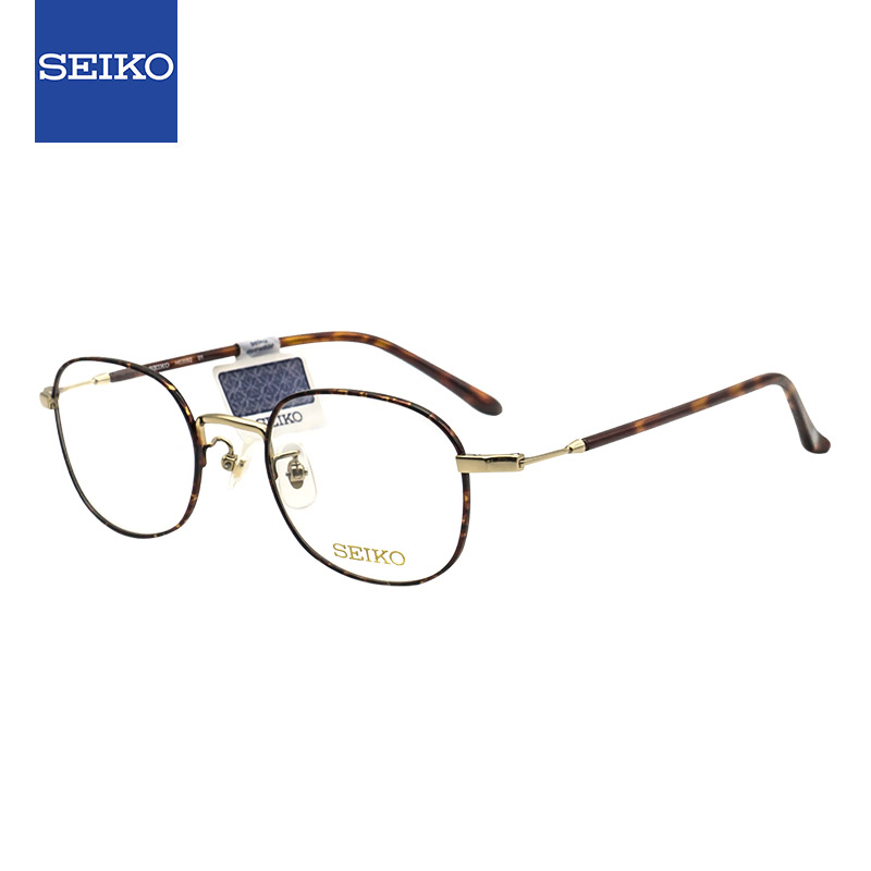 SEIKO 精工 眼镜框男女款全框钛材眼镜架H03092 01+依视路单光1.60 ￥907.55
